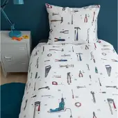 Beddinghouse Bettwäsche Kids Gears Grey Baumwolle-135 x 200 cm