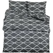 vidaXL Bettwäsche-Set Grau 240x220 cm Baumwolle