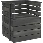 vidaXL Gartensessel Massivholz Kiefer Dunkelgrau