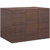vidaXL Garten-Kissenbox PE Rattan 145x100x103 cm Braun