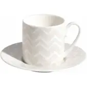 Missoni Tasse & Untertasse Zig Zag White 120 ml (Set von 6)