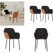 vidaXL Esszimmerstühle 2 Stk. Schwarz Stoff und Kunstleder