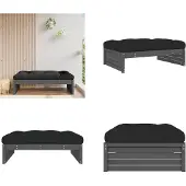 vidaXL Gartenhocker Grau 120x80 cm Massivholz Kiefer