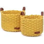 KidsDepot Aufbewahrungskorb Korbo L Ocker (2er Set)