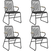 vidaXL Gartenstühle 4 Stk. Schwarz 58x59x85,5 cm PVC Rattan