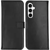 Selencia Samsung Galaxy A55 Hülle - Echtes Leder - - Klapphülle - Schwarz