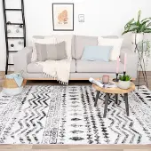 FRAAI Skandinavische Teppich - Scandi Noak Schwarz Weiß 80x150 cm