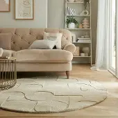 Flair Rugs Moderner Teppich Rund - Mozo Gigi Beige Creme Ø 160 cm