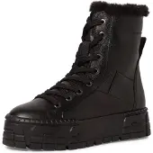 Tamaris Damen Leder Stiefelette gefüttert Schwarz