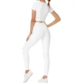 Yeaz CLUB LEVEL SET Short Top Leggings M (White)
