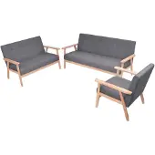 vidaXL Sofa-Set 3-tlg. Stoff Dunkelgrau