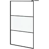 vidaXL Duschwand für Walk-In Dusche 115x195 cm ESG Mattiert Schwarz