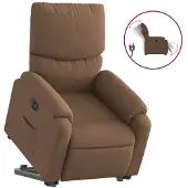 vidaXL Relaxsessel mit Aufstehhilfe Elektrisch Braun Stoff