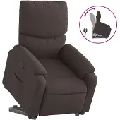 vidaXL Relaxsessel mit Aufstehhilfe Dunkelbraun Stoff