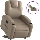 vidaXL Relaxsessel mit Aufstehhilfe Elektrisch Cappuccino Kunstleder