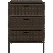 vidaXL Gartenschrank Braun 55x59x80 cm Poly Rattan
