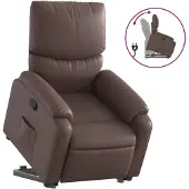 vidaXL Relaxsessel mit Aufstehhilfe Braun Kunstleder