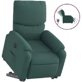 vidaXL Relaxsessel mit Aufstehhilfe Elektrisch Dunkelgrün Stoff