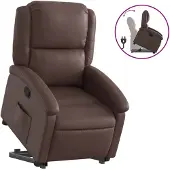 vidaXL Relaxsessel mit Aufstehhilfe Braun Kunstleder