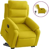 vidaXL Relaxsessel mit Aufstehhilfe Elektrisch Gelb Samt