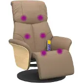 vidaXL Massagesessel mit Fußteil Cappuccino-Braun Kunstleder