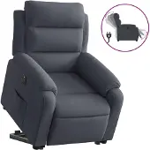 vidaXL Relaxsessel mit Aufstehhilfe Elektrisch Dunkelgrau Samt