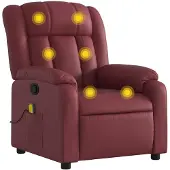 vidaXL Massagesessel Weinrot Kunstleder