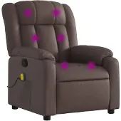 vidaXL Massagesessel Braun Kunstleder