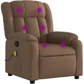 vidaXL Massagesessel Braun Stoff