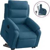 vidaXL Relaxsessel mit Aufstehhilfe Blau Samt