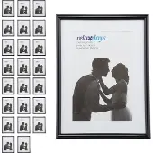 Relaxdays 24 x Bilderrahmen 15 x 20 cm schwarz Weiß,Schwarz
