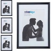 Relaxdays 4 x Bilderrahmen 13 x 18 cm schwarz Weiß,Schwarz