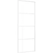 vidaXL Schiebetür ESG-Mattglas und Aluminium 76x205 cm Weiß