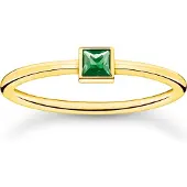 Thomas Sabo Ring mit grünem Stein gold