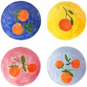 &k amsterdam &klevering - Orange Teller, Ø 16 cm, mehrfarbig (4er-Set)