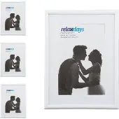 Relaxdays 4 x Bilderrahmen 15 x 20 cm weiß Weiß