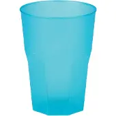 SANTEX Cocktailglas aus Plastik, Türkis-gefrostet, 420ml, 6 Stück - Mehrweg Trinkbecher Becher