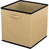 Intirilife 6x faltbare Aufbewahrungs-Stoffbox in Beige - 26.7 x 26.7 x 28 cm - Multifunktionale Sammelbox zum Kombinieren mit Schränken oder Regalen