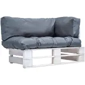 vidaXL Garten-Palettensofa mit Grauen Kissen Kiefernholz