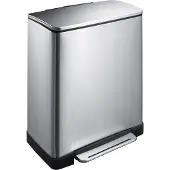 EKO Treteimer EKO E-Cube Matt Silber Edelstahl 50L