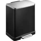 EKO - E-Cube Recycling Treteimer 10+9 Liter - Stainless steel Plastic - Schwarz, Matt Edelstahl