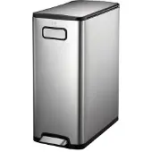 EKO Treteimer Ecofly II, 45 Liter, Edelstahl, fingerabdruckfest, geräuschloser Deckel, B 275 x T 532 x H 650 mm, silber/schwarz
