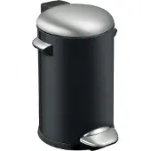 EKO - Belle Deluxe Treteimer 20 Liter - Steel Plastic - Schwarz, Matt Edelstahl