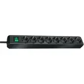 Brennenstuhl Eco-Line Steckdosenleiste mit Schalter 8-fach schwarz 3m H05VV-F 3G1,5, 1159300018
