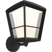 Philips Hue White and Color ambiance Econic Outdoor quadratische Wandleuchte schwarz, Intelligente Wandleuchte, Bluetooth/Zigbee, Schwarz, LED, Glas, Nicht austauschbare(s) Leuchtmittel