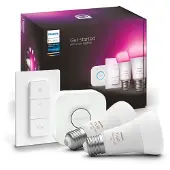 Philips White and Color ambiance Starter-Set: 2 smarte Lampen E27 (1100) + Dimmschalter
