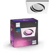 Philips White and Color ambiance Centura eckiger Einbauspot weiß, Intelligenter Einbaustrahler, Bluetooth/Zigbee, Weiß, LED, Synthetik, GU10