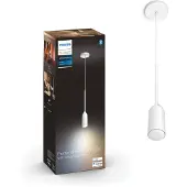 Philips Hue White ambience Devote Pendelleuchte Erweiterung weiß, Intelligente Hängeleuchte, Bluetooth/Zigbee, Weiß, LED, Metall, E27