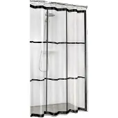 Sealskin Duschvorhang Brix Peva Transparent Schwarz 180x200cm