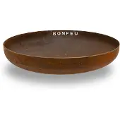 Bonfeu BonBowl Feuerschale 80 cm - Feuerschalen für den Garten - Feuerstelle Outdoor & Feuertonne - Feuerschale mit opt. Grillrost aus hochwertigem Cortenstahl - Feuerkorb für den Garten - 80x80x20cm
